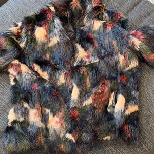 WILDFLOWER FAUX FUR JACKET coat xl